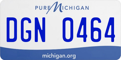 MI license plate DGN0464