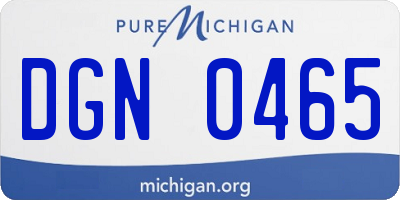 MI license plate DGN0465