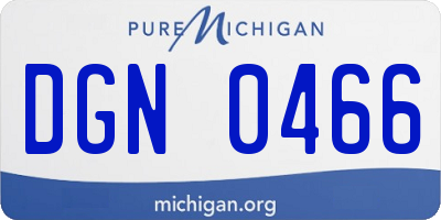 MI license plate DGN0466