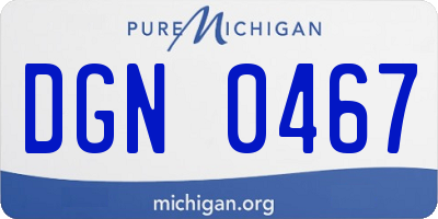 MI license plate DGN0467