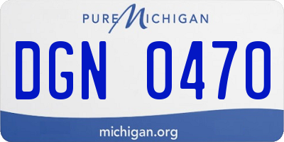 MI license plate DGN0470