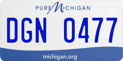 MI license plate DGN0477