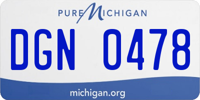 MI license plate DGN0478