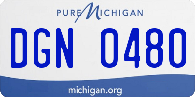 MI license plate DGN0480