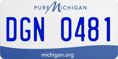 MI license plate DGN0481