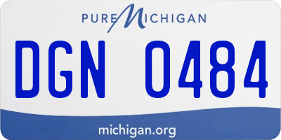 MI license plate DGN0484