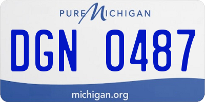MI license plate DGN0487