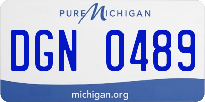 MI license plate DGN0489