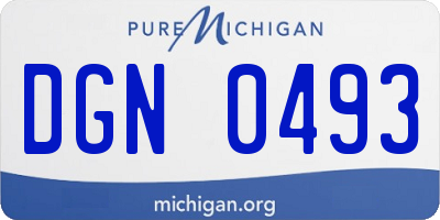MI license plate DGN0493