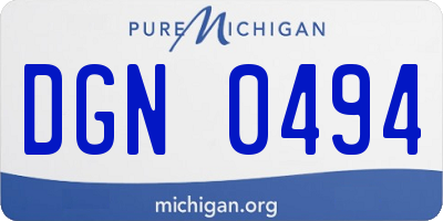 MI license plate DGN0494