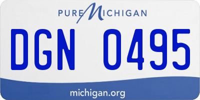 MI license plate DGN0495