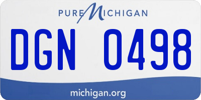 MI license plate DGN0498