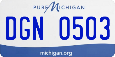 MI license plate DGN0503