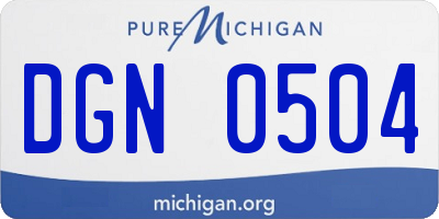 MI license plate DGN0504