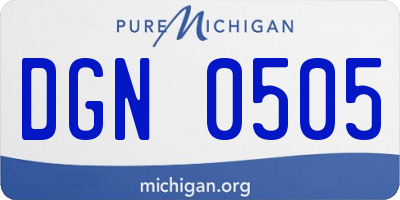 MI license plate DGN0505