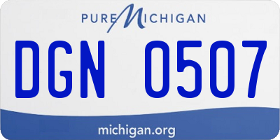 MI license plate DGN0507