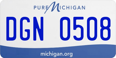MI license plate DGN0508