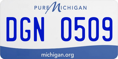 MI license plate DGN0509
