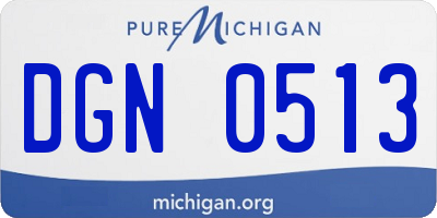 MI license plate DGN0513