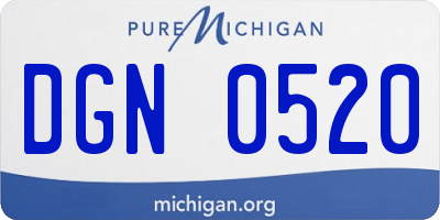 MI license plate DGN0520