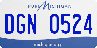 MI license plate DGN0524