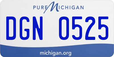 MI license plate DGN0525