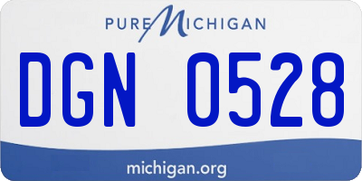 MI license plate DGN0528