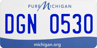 MI license plate DGN0530