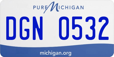 MI license plate DGN0532