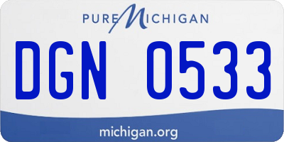 MI license plate DGN0533