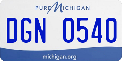 MI license plate DGN0540
