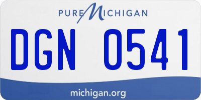 MI license plate DGN0541
