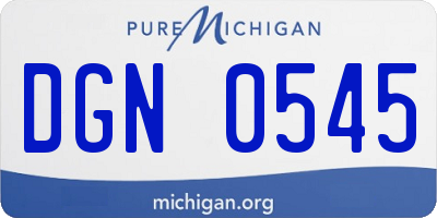 MI license plate DGN0545