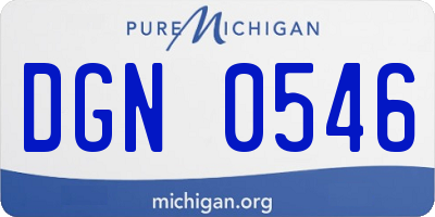 MI license plate DGN0546