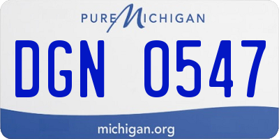 MI license plate DGN0547
