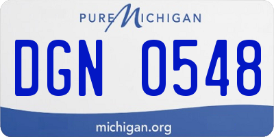 MI license plate DGN0548