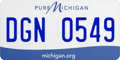 MI license plate DGN0549