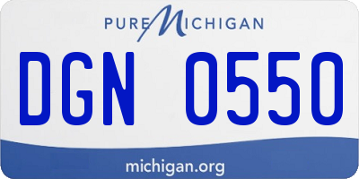 MI license plate DGN0550