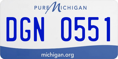 MI license plate DGN0551