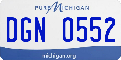 MI license plate DGN0552