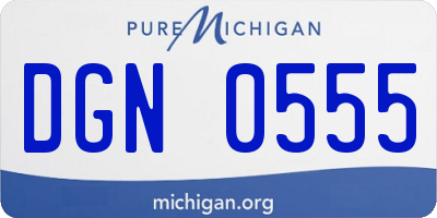 MI license plate DGN0555