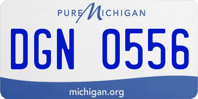 MI license plate DGN0556