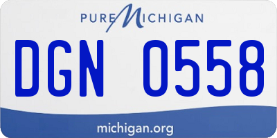 MI license plate DGN0558