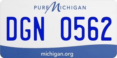 MI license plate DGN0562