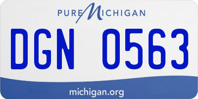 MI license plate DGN0563