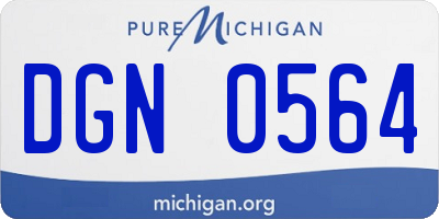 MI license plate DGN0564