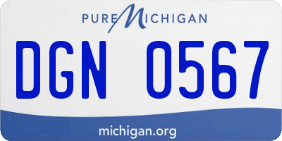 MI license plate DGN0567