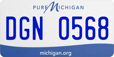 MI license plate DGN0568