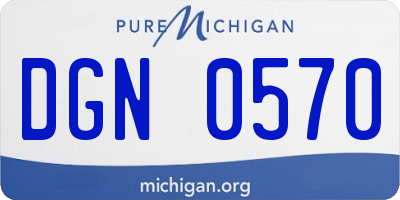 MI license plate DGN0570