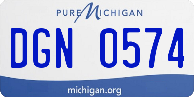 MI license plate DGN0574